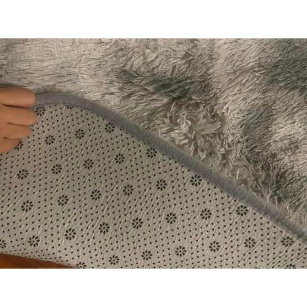 New 5x7 Ultra Soft Fluffy Rug, Tie-Dyed Grey Non-Slip Carpet for Home & Room
